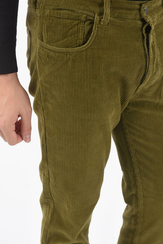 Crop Corduroy Trousers with 5 Pockets