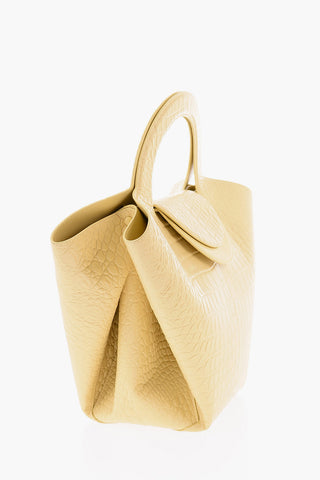 Crocodile Printed Leather Tote Bag with Pouch