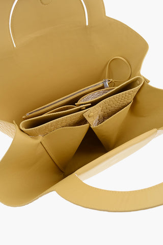 Crocodile Printed Leather Tote Bag with Pouch