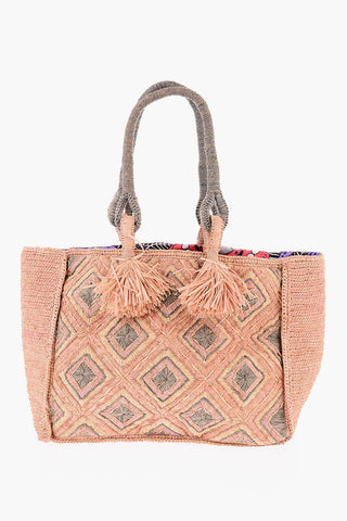 Borsa Tote HOLY in Rafia Intrecciata