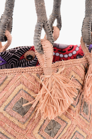 Borsa Tote HOLY in Rafia Intrecciata