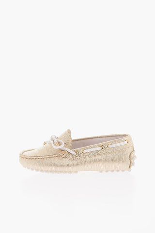 Metallic Leather Boat Deck Shoes
