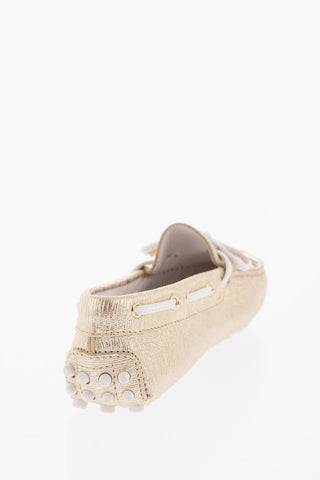 Metallic Leather Boat Deck Shoes
