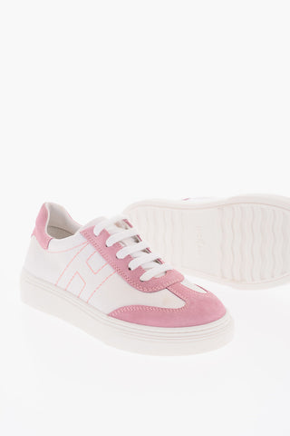 Two-Tone Fabric Sneakers with Suede Details