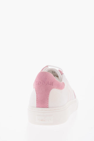 Two-Tone Fabric Sneakers with Suede Details