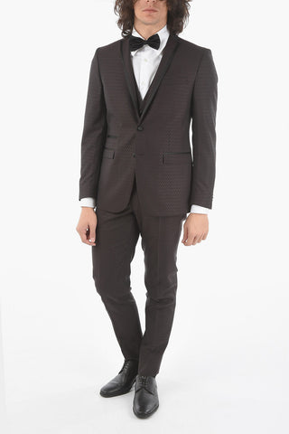 CC COLLECTION virgin wool and silk side vents CERIM. REFINED 3 piece waistcoat suit