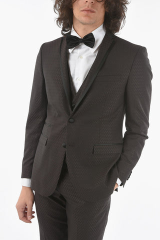 CC COLLECTION virgin wool and silk side vents CERIM. REFINED 3 piece waistcoat suit