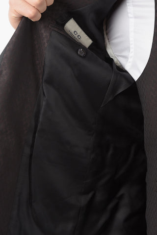 CC COLLECTION virgin wool and silk side vents CERIM. REFINED 3 piece waistcoat suit