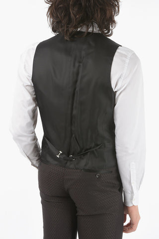 CC COLLECTION virgin wool and silk side vents CERIM. REFINED 3 piece waistcoat suit