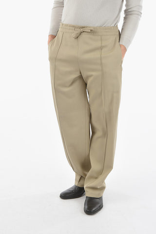 ID virgin wool drawstring waist pants