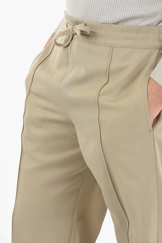 ID virgin wool drawstring waist pants