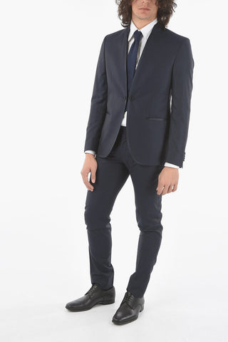 CC COLLECTION windowpane check silk and virgin wool RESET CERIMO. Open Front suit