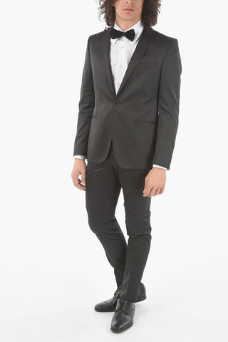CC COLLECTION All-Over Geometric Drawing RESET CERIMONIA peak lapel 1-button suit
