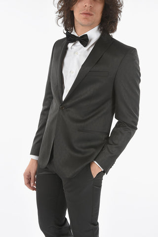 CC COLLECTION All-Over Geometric Drawing RESET CERIMONIA peak lapel 1-button suit
