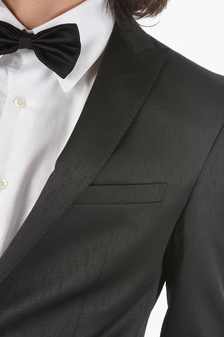 CC COLLECTION All-Over Geometric Drawing RESET CERIMONIA peak lapel 1-button suit