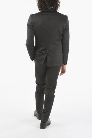 CC COLLECTION All-Over Geometric Drawing RESET CERIMONIA peak lapel 1-button suit