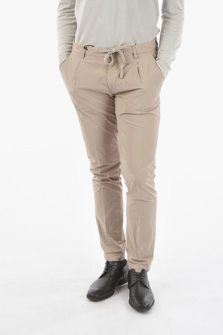 CC COLLECTION Single Pleat Stretch Cotton Pants