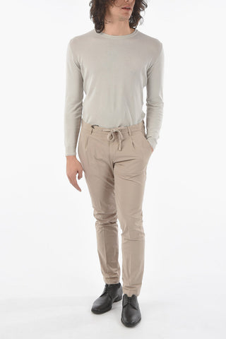 CC COLLECTION Single Pleat Stretch Cotton Pants