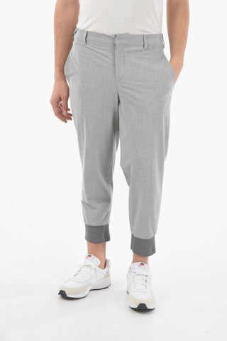 Extrafine Tech Cotton Low-rised Pants with Ribbed Cuffed Ankles