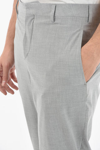 Extrafine Tech Cotton Low-rised Pants with Ribbed Cuffed Ankles