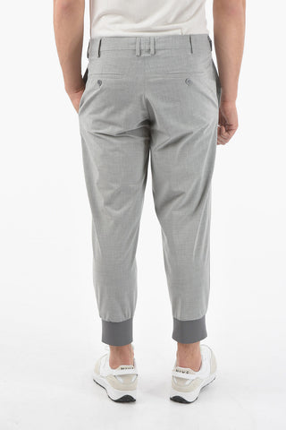 Extrafine Tech Cotton Low-rised Pants with Ribbed Cuffed Ankles