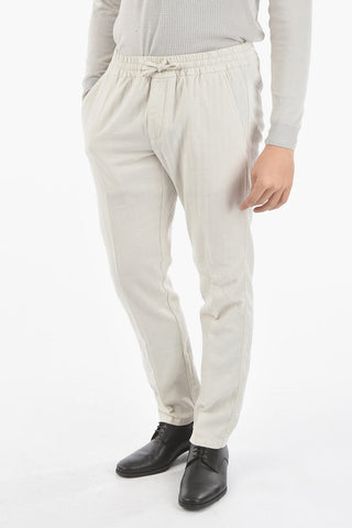 pantalone twill con coulisse in vita