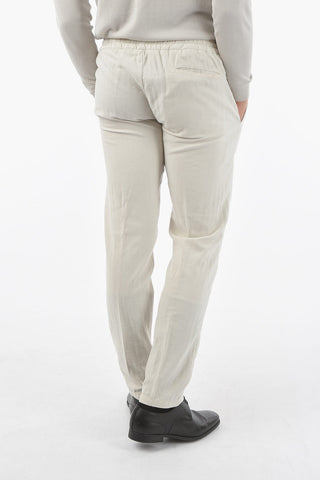 pantalone twill con coulisse in vita