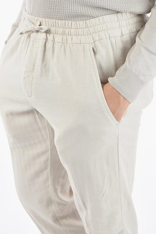 pantalone twill con coulisse in vita