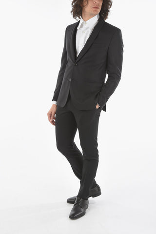CC COLLECTION silk and virgin wool CERIM.RESET shawl lapel plain hems 3 piece waistcoat suit
