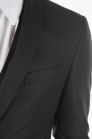 CC COLLECTION silk and virgin wool CERIM.RESET shawl lapel plain hems 3 piece waistcoat suit