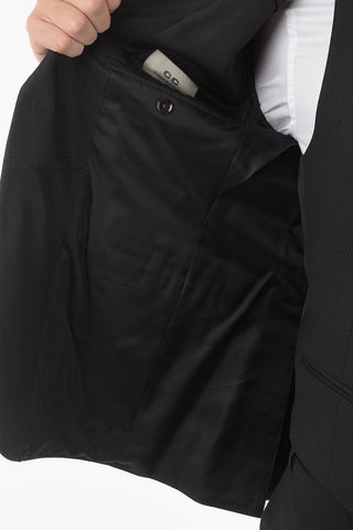 CC COLLECTION silk and virgin wool CERIM.RESET shawl lapel plain hems 3 piece waistcoat suit