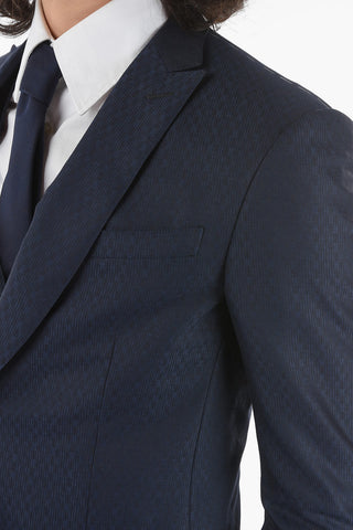 silk and wool CERIMONIA ACADEMY peak lapel 3 piece waistcoat suit