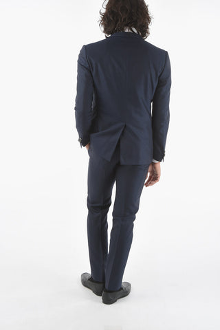 silk and wool CERIMONIA ACADEMY peak lapel 3 piece waistcoat suit