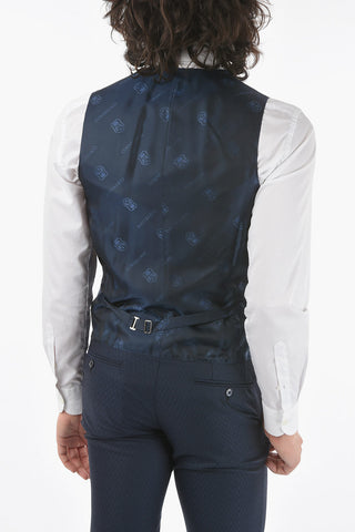 silk and wool CERIMONIA ACADEMY peak lapel 3 piece waistcoat suit