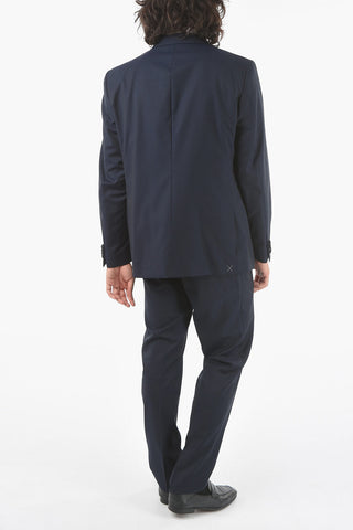 CC COLLECTION Two-Tone virgin wool RIGHT CERIMO. peak lapel 3 piece waistcoat suit