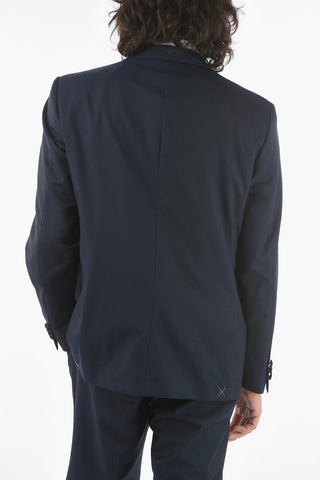 CC COLLECTION Two-Tone virgin wool RIGHT CERIMO. peak lapel 3 piece waistcoat suit