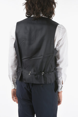 CC COLLECTION Two-Tone virgin wool RIGHT CERIMO. peak lapel 3 piece waistcoat suit