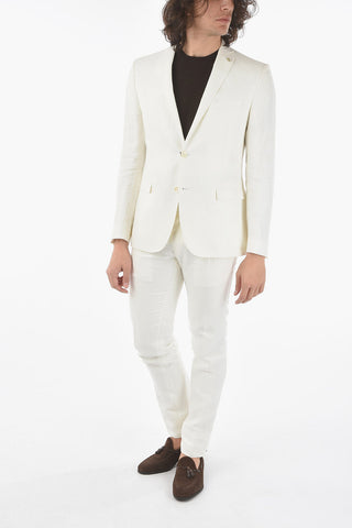 CC COLLECTION twill Linen RESET notch lapel 2-button suit