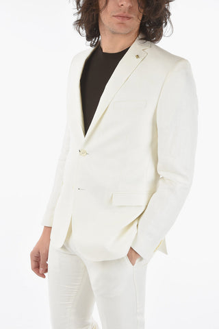 CC COLLECTION twill Linen RESET notch lapel 2-button suit