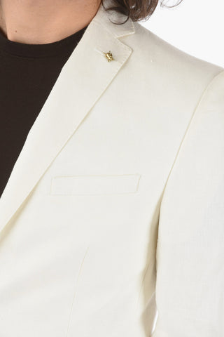 CC COLLECTION twill Linen RESET notch lapel 2-button suit