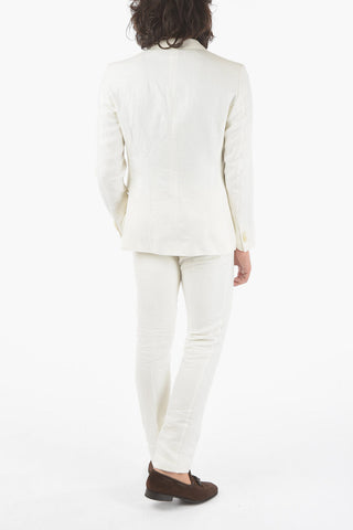 CC COLLECTION twill Linen RESET notch lapel 2-button suit