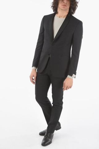 animal patterned center vent shawl lapel CERIM. ACADEMY 2-button suit