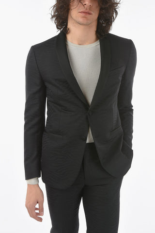 animal patterned center vent shawl lapel CERIM. ACADEMY 2-button suit