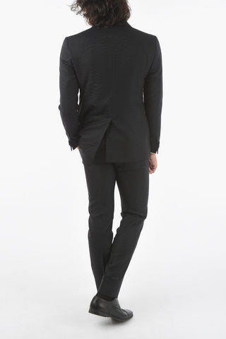 animal patterned center vent shawl lapel CERIM. ACADEMY 2-button suit