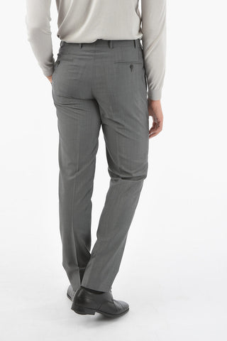 pantaloni Eleganti MANTUA In Lana Vergine e Mohair con Pinces