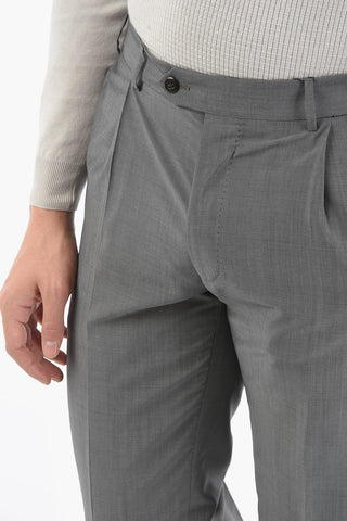 pantaloni Eleganti MANTUA In Lana Vergine e Mohair con Pinces