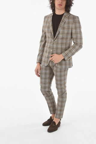 CC COLLECTION tartan check RESET peak lapel 2-button suit