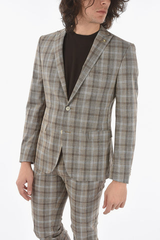 CC COLLECTION tartan check RESET peak lapel 2-button suit