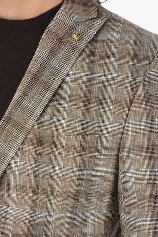 CC COLLECTION tartan check RESET peak lapel 2-button suit