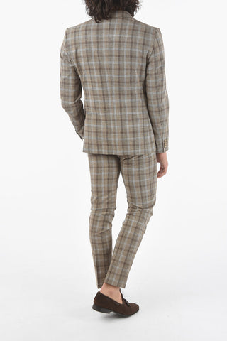 CC COLLECTION tartan check RESET peak lapel 2-button suit
